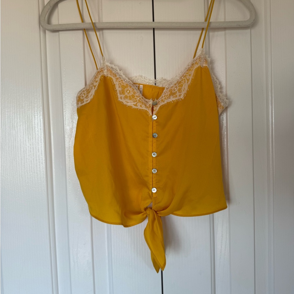 Urban Outfitters Mustard Lace Trim Camisole